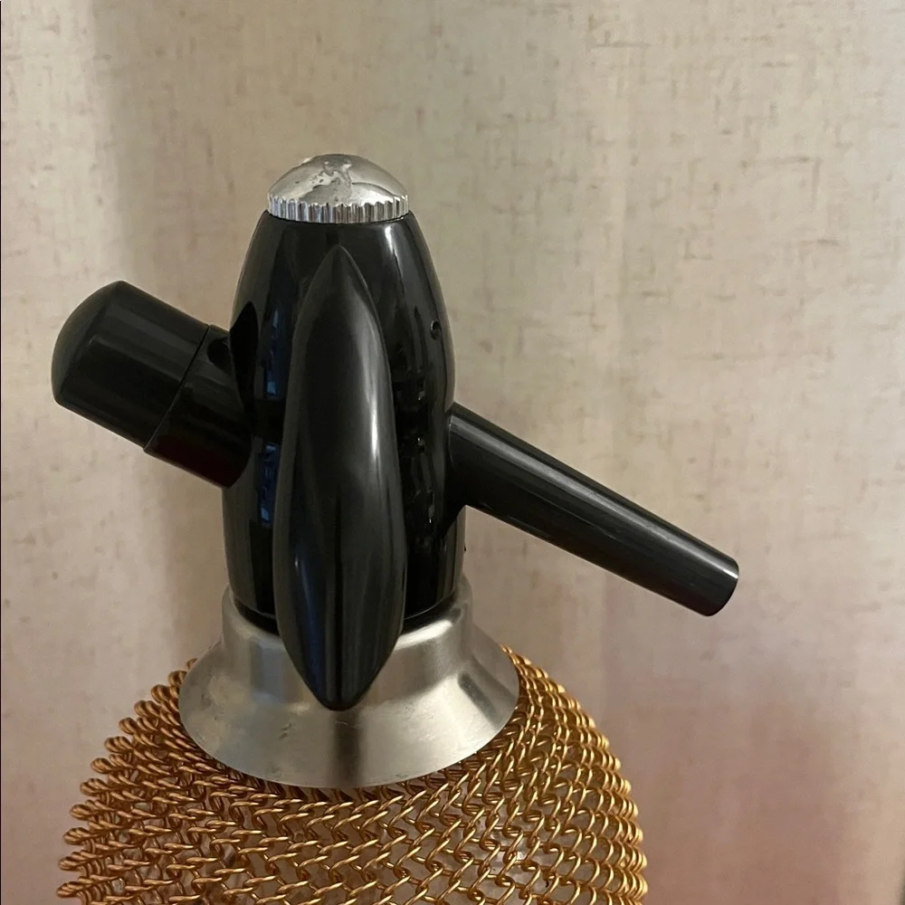 Ketel One Vodka Copper Chainmail Art Deco Seltzer Spritzer Bottle 14”H 5”D